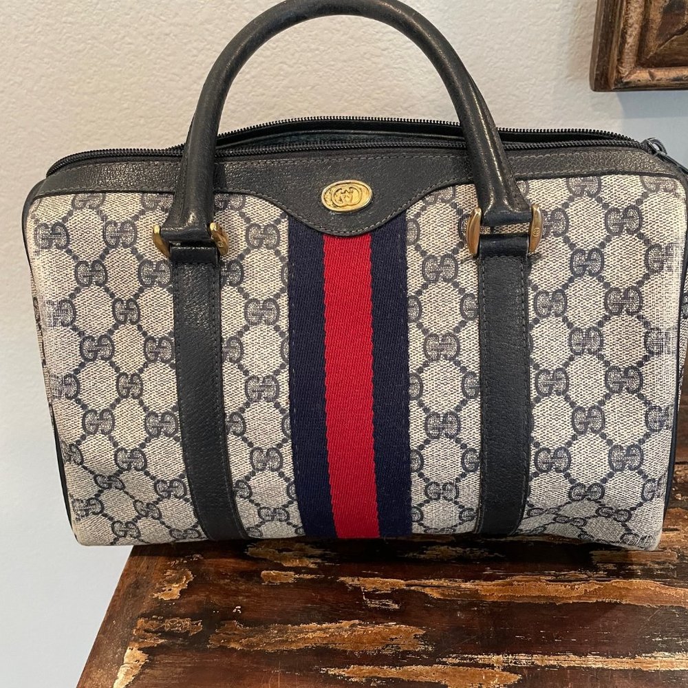 Gucci Vintage Doctors Bag - Navy